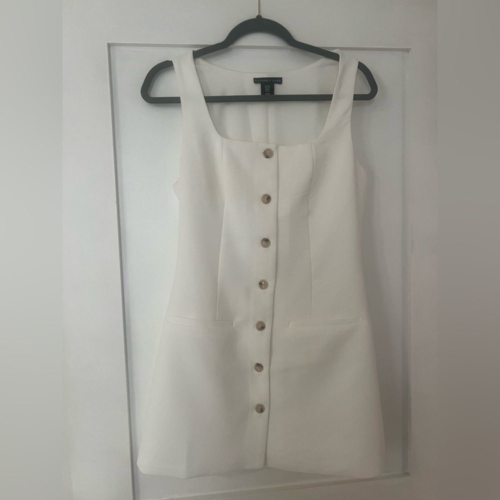 Sincerely Jules Cream Button-Front Mini Dress